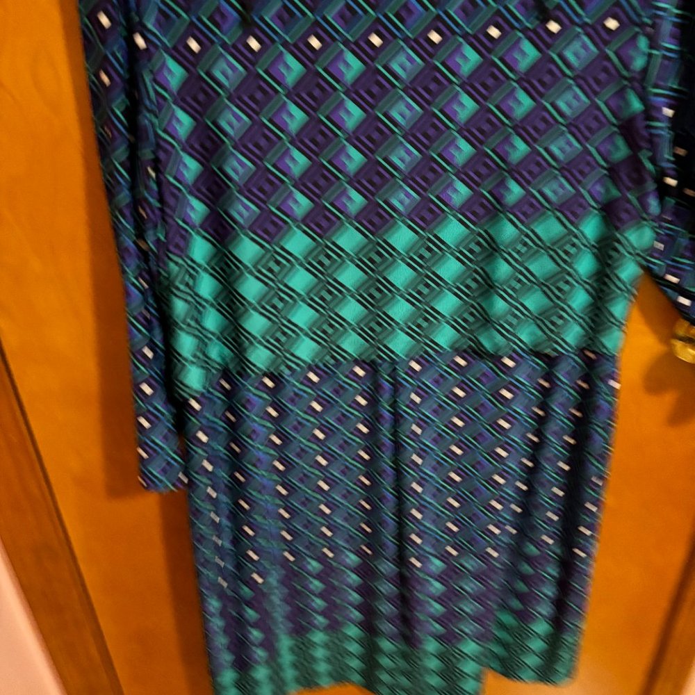 Ronnie Nichole Vibrant Diamond Green Purple Black Dress  Size‎ 14 - Picture 14 of 15